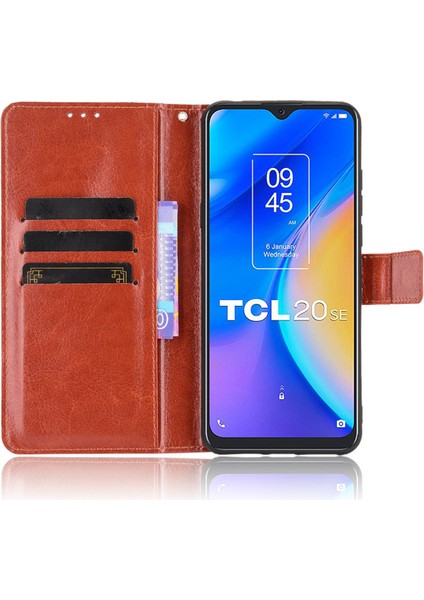 Tcl 20 Se Deri Cüzdan Telefon Kılıfı (Yurt Dışından)