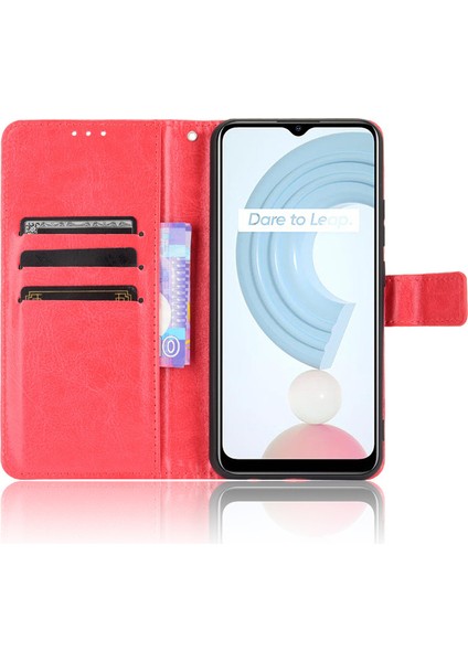 Oppo Realme C21 Deri Cüzdan Telefon Kılıfı (Yurt Dışından)