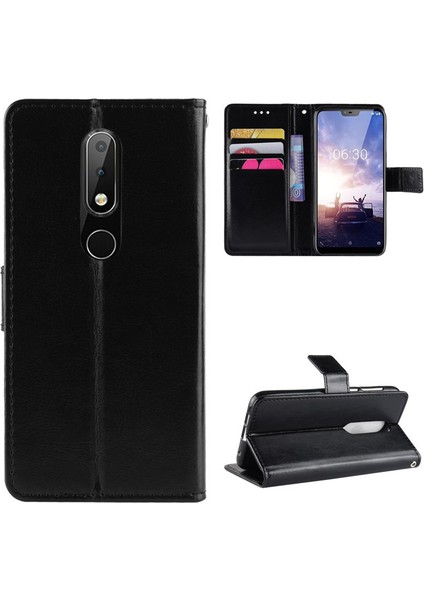 Nokia X6 / Nokia 6.1 Plus Deri Cüzdan Telefon Kılıfı (Yurt Dışından)