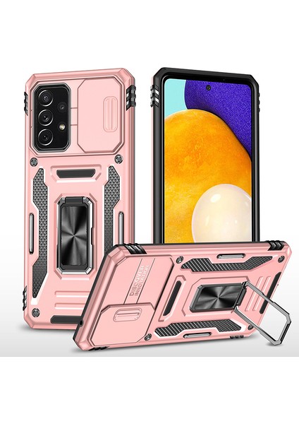 Samsung Galaxy A52/A52S Kamera Kapaklı Darbeye Dayanıklı Telefon Kılıfı (Yurt Dışından)