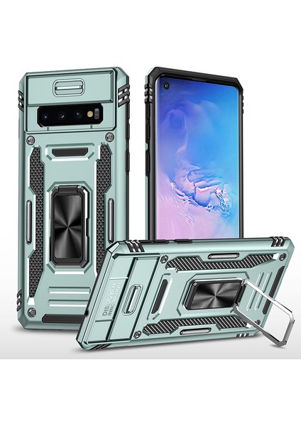 Samsung Galaxy S10 Kamera Kapaklı Darbeye Dayanıklı Telefon Kılıfı (Yurt Dışından)