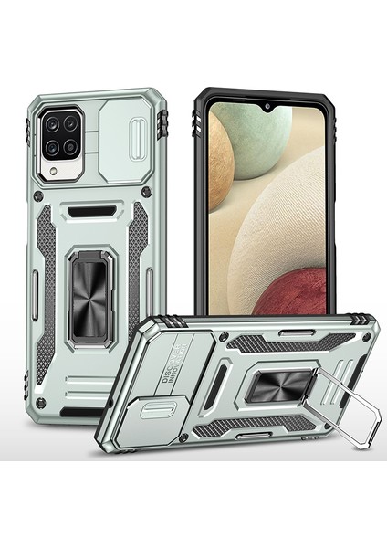 Samsung Galaxy A12 Kamera Kapaklı Darbeye Dayanıklı Telefon Kılıfı (Yurt Dışından)