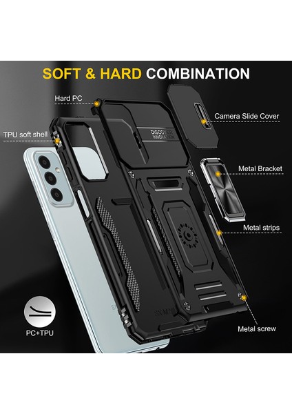 Samsung Galaxy M23 Kamera Kapaklı Darbeye Dayanıklı Telefon Kılıfı (Yurt Dışından) modelleri
