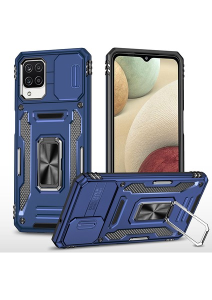Samsung Galaxy A12 Kamera Kapaklı Darbeye Dayanıklı Telefon Kılıfı (Yurt Dışından)