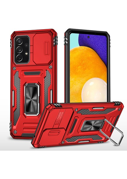 Samsung Galaxy A52/A52S Kamera Kapaklı Darbeye Dayanıklı Telefon Kılıfı (Yurt Dışından)