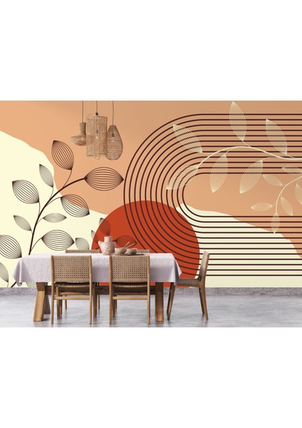 Soyut Yapraklı Tasarım Duvar Kağıdı, Abstract Geometrik Tasarım Duvar Resmi