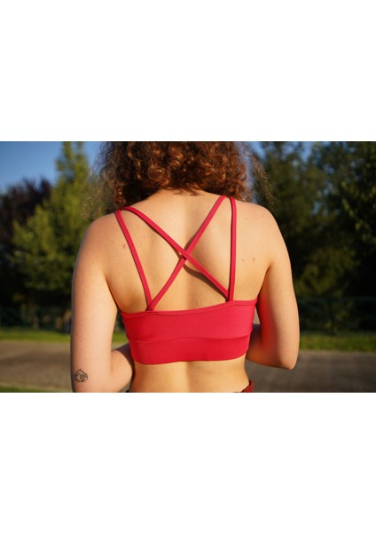 Mosmarble Arkadan Çaprazlı Narçiçeği Renk Sporcu Büstiyeri modelleri