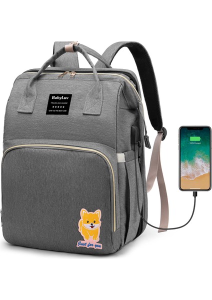 Çok Fonksiyonel Diaper Bag Backpack Waterproof Mommy Bag Nappy Bag Maternity Backpack For Baby With Insulated Pockets Diaper Pad Toys Burp Cloth USB Port (Yurt Dışından) indirimleri
