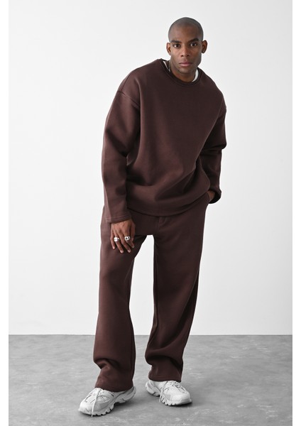 Kahve Basic Oversize Eşofman Takım