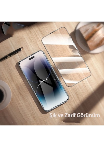 Iphone 15 Pro Max Ile Uyumlu Ekran Koruyucu Darbe ve Çizilmelere Dayanıklı 9d Cam Koruyucu