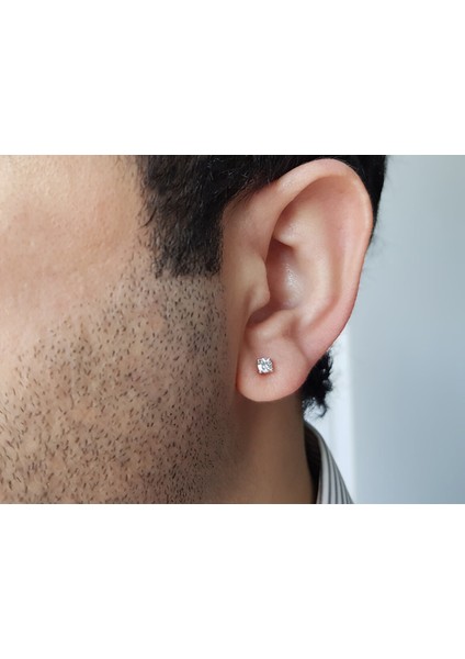 F Renk 0,33 Karat Pırlanta Tektaş Erkek Küpesi 0410E0028 modelleri