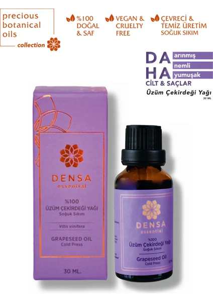 Densa Essential  Üzüm Çekirdeği Yağı Soğuk Sıkım 30 ml