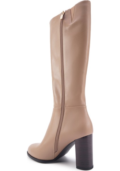 Ovetta 3pr Nude Kadın Topuklu Çizme modelleri