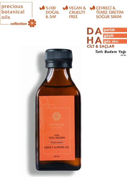 Densa Essential  Tatlı Badem Yağı Soğuk Sıkım 100 ml