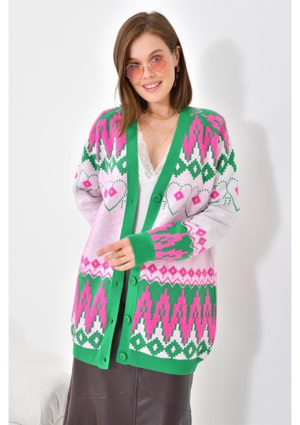 Kadın Etnik Desen Hırka Benetton 20562 modelleri