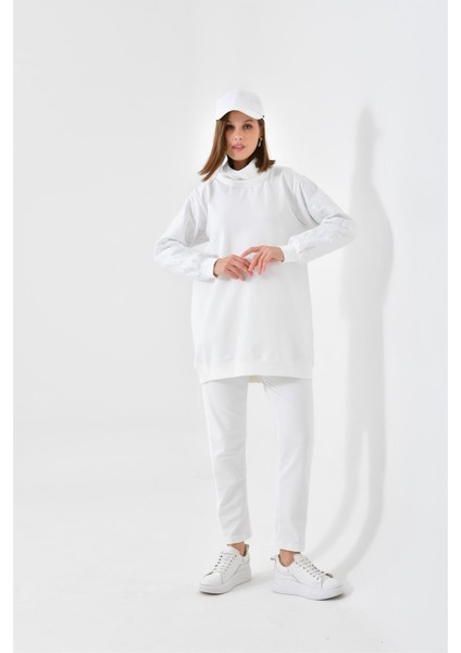 Kadın İki İp Deri Detaylı Takım Ekru 30616 fırsatları