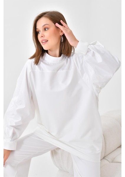 Kadın İki İp Deri Detaylı Takım Ekru 30618 fiyatları