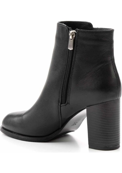 Siyah Hakiki Deri Kadın Bot & Bootie K02208021103 fırsatları