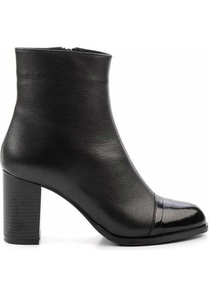 Siyah Siyah Kırışık Rugan Hakiki Deri Kadın Bot & Bootie K02208021503 fiyatları