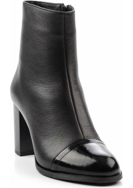 Siyah Siyah Kırışık Rugan Hakiki Deri Kadın Bot & Bootie K02208021503 modelleri