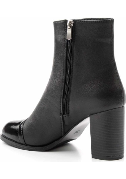 Siyah Siyah Kırışık Rugan Hakiki Deri Kadın Bot & Bootie K02208021503 fırsatları
