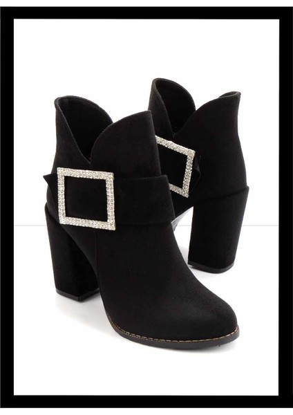 Siyah Süet Kadın Bot & Bootie K02236030002