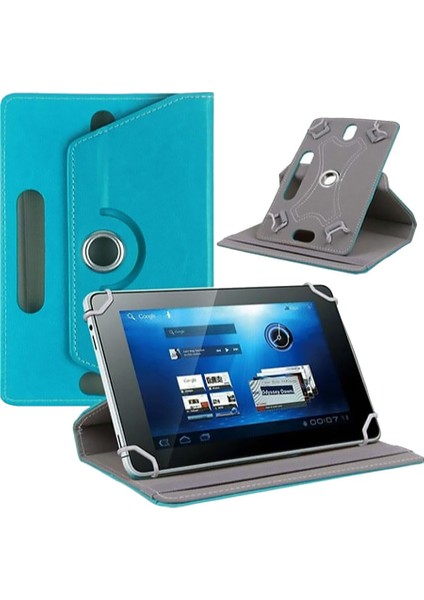 Vorcom S Tab7 10,1" Inç Kılıf Üniversal Dönerli Dönebilen Standlı Stand Olabilen Kapaklı Tablet Kılıfı