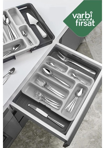 Çift Taraflı Uzayabilen Pratik Çekmece İçi Kaşıklık Organizer modelleri