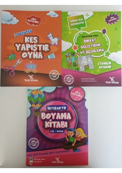 Kes Yapıştır Oyna - Dikkat Geliştirme ve Algılama - Boyama Kitabı