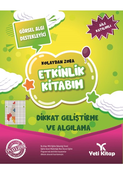 Kes Yapıştır Oyna - Dikkat Geliştirme ve Algılama - Boyama Kitabı