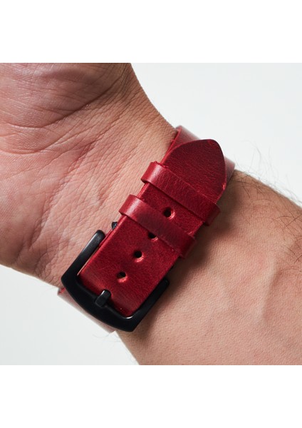 Apple Watch Uyumlu 42MM 44MM 45MM 49MM 1 / 2 / 3 / 4 / 5 / 6 / Se / 7 / 8 / 9 Ultra Ultra 2 Deri Kordon Deri Kayış Kırmızı modelleri