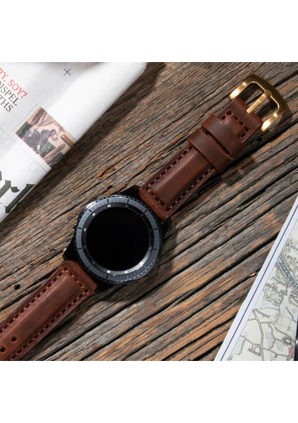 Samsung Galaxy Watch 6 / 5 / 4 Watch 6 Classic 40mm 43mm 44mm 47mm Watch 4 / Watch 5 Pro 40 44 45 Watch 5 40 42 44 46mm 20mm Deri Kordon Kahverengi