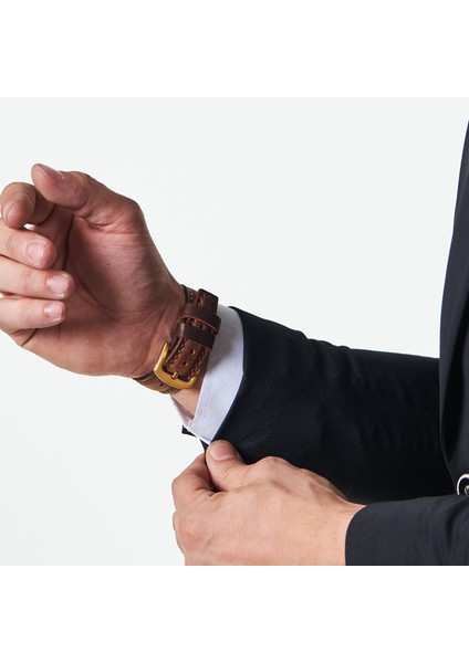 Samsung Galaxy Watch 6 / 5 / 4 Watch 6 Classic 40mm 43mm 44mm 47mm Watch 4 / Watch 5 Pro 40 44 45 Watch 5 40 42 44 46mm 20mm Deri Kordon Kahverengi