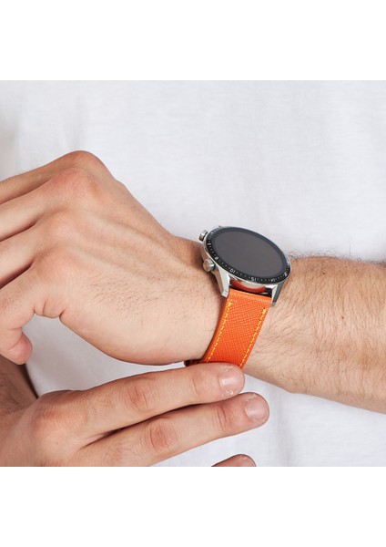 Huawei Watch Deri Kordon Watch GT5 / GT4 Gt 2 3 4 5 Pro 46mm Gt2 E Gt2e Gt2pro Gt3 Pro Gt3pro Se 2e Elite Huawei Watch 4 Pro Ultimate Deri Kordon Kayış 46 22mm Turuncu fırsatları