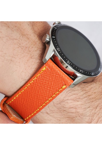 Huawei Watch Deri Kordon Watch GT5 / GT4 Gt 2 3 4 5 Pro 46mm Gt2 E Gt2e Gt2pro Gt3 Pro Gt3pro Se 2e Elite Huawei Watch 4 Pro Ultimate Deri Kordon Kayış 46 22mm Turuncu indirimleri