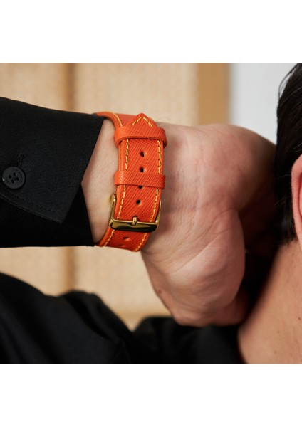 Huawei Watch Deri Kordon Watch GT5 / GT4 Gt 2 3 4 5 Pro 46mm Gt2 E Gt2e Gt2pro Gt3 Pro Gt3pro Se 2e Elite Huawei Watch 4 Pro Ultimate Deri Kordon Kayış 46 22mm Turuncu