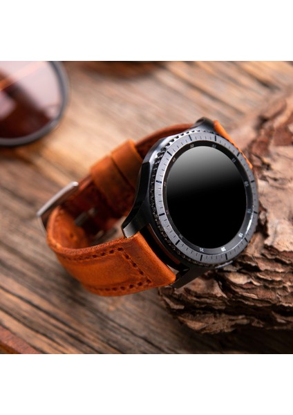 Samsung Galaxy Watch 4 / 5 / 6 44MM / 40MM / Galaxy Watch 5 Pro 45MM / Galaxy Watch 4 44MM / 40MM / Galaxy Watch 4 Classic 46MM / 42MM 47MM Active 2 40MM / 44MM Uyumlu Deri Kordon Kayış Hardal modelleri