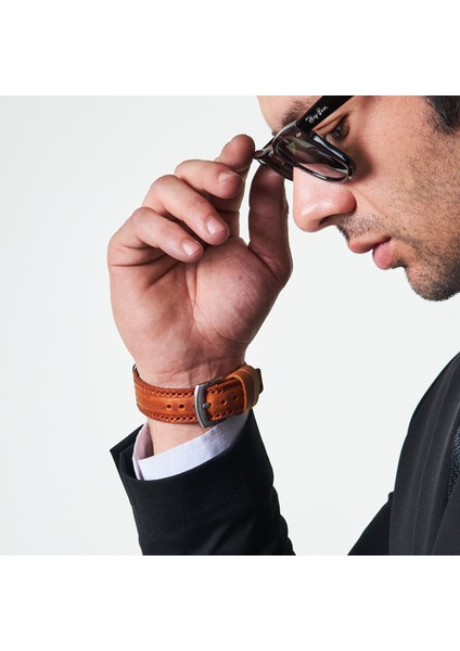 Samsung Galaxy Watch 4 / 5 / 6 44MM / 40MM / Galaxy Watch 5 Pro 45MM / Galaxy Watch 4 44MM / 40MM / Galaxy Watch 4 Classic 46MM / 42MM 47MM Active 2 40MM / 44MM Uyumlu Deri Kordon Kayış Hardal fırsatları