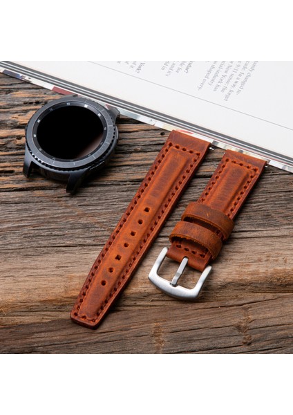 Samsung Galaxy Watch 4 / 5 / 6 44MM / 40MM / Galaxy Watch 5 Pro 45MM / Galaxy Watch 4 44MM / 40MM / Galaxy Watch 4 Classic 46MM / 42MM 47MM Active 2 40MM / 44MM Uyumlu Deri Kordon Kayış Hardal fiyatları