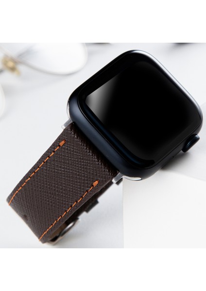 Watch 42MM 44MM 45MM 49MM 3 / 4 / 5 / 6 / se / 7 / 8 / 9 / Ultra / Ultra 2 Deri Kordon Kahverengi Deri Kayış