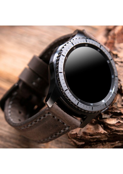 Samsung Galaxy Watch Kordon Galaxuy Watch 4 / 5 / 6 Watch 6 Classic 40 mm 43 mm 44 mm 47 mm Watch 5 / Watch 5 Pro 40 44 45 Watch 4 40 42 44 46mm 20mm Deri Kordon Gri