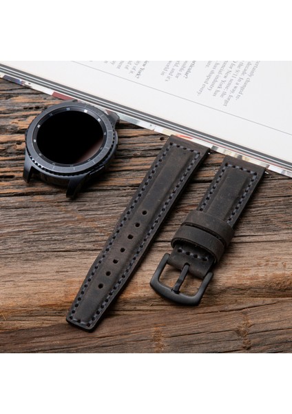 Samsung Galaxy Watch Kordon Galaxuy Watch 4 / 5 / 6 Watch 6 Classic 40 mm 43 mm 44 mm 47 mm Watch 5 / Watch 5 Pro 40 44 45 Watch 4 40 42 44 46mm 20mm Deri Kordon Gri modelleri