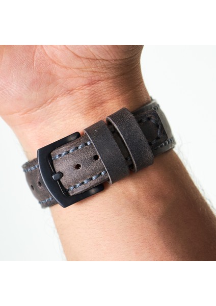 Samsung Galaxy Watch Kordon Galaxuy Watch 4 / 5 / 6 Watch 6 Classic 40 mm 43 mm 44 mm 47 mm Watch 5 / Watch 5 Pro 40 44 45 Watch 4 40 42 44 46mm 20mm Deri Kordon Gri fırsatları