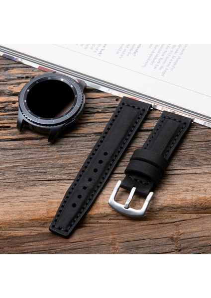 Samsung Watch 4 / 5 / 6 Watch 6 Classic 40mm 43mm 44mm 47mm Watch 5 / Watch 5 Pro 40 44 45 Watch 4 40 42 44 46mm 20mm Deri Kordon Siyah fırsatları