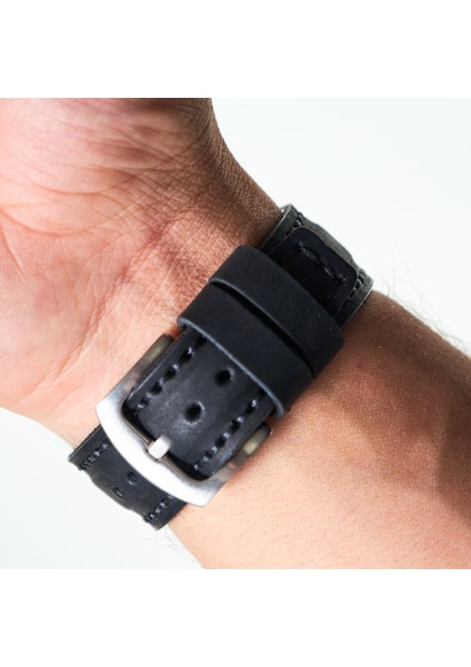 Samsung Watch 4 / 5 / 6 Watch 6 Classic 40mm 43mm 44mm 47mm Watch 5 / Watch 5 Pro 40 44 45 Watch 4 40 42 44 46mm 20mm Deri Kordon Siyah indirimleri