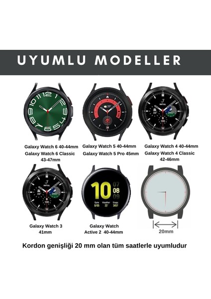 Vagave Samsung Galaxy Watch 4 / 5 / 6 Watch 6 Classic 40mm 43mm 44mm 47mm Watch 5 / Watch 5 Pro 40 44 45 Watch 4 40 42 44 46 mm 20 mm Deri Kordon Yeşil