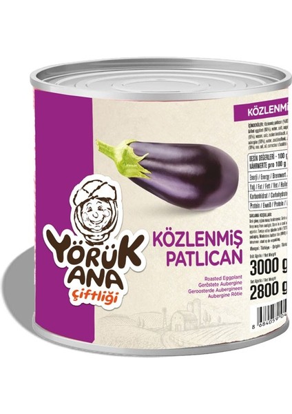 Yörük Ana Çiftliği Yörük Ana Közlenmiş Patlıcan Teneke 3 kg