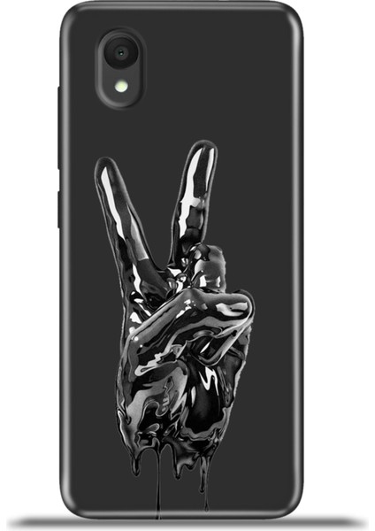 Alcatel 1 2022 Kılıf Esnek Silikon Kamera Koruma 4K Desenli Özel Tasarım - Peace