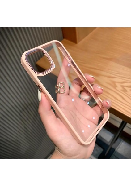 iPhone 15 Pro Uyumlu Kılıf Metal Tuş ve Kamera Çerçeveli Arkası Sararmaz Şeffaf Kenarları Renkli