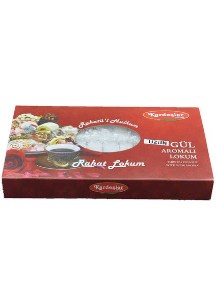 Gül Aromalı Uzun Hediyelik Lokum 700 gr x 3 Adet